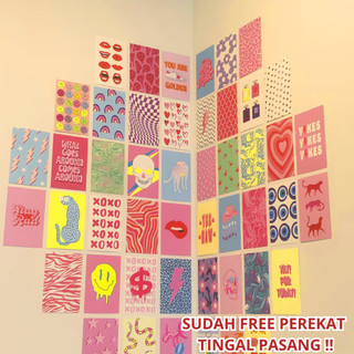 Poster Dinding Aeshtetic Isi 16 Sudah free Perekat Tinggal Pasang