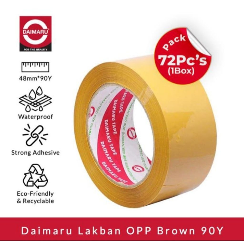 Daimaru OPP Transparent Duct Tape (ใส) / Tan (สีน้ําตาล) 48 mm x 90 Yard - Slop บรรจุ 6 ม้วน