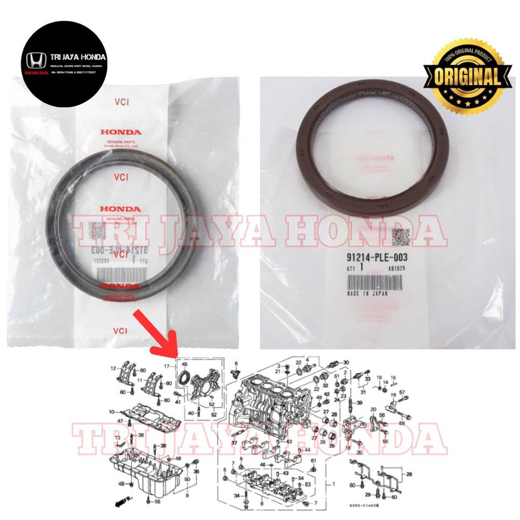 ด้านหลังเพลาข้อเหวี่ยงซีล Stream City Z CRV Gen 1 Civic Estilo Genio Ferio Century Accord Prestige M