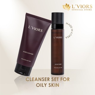 L'VIORS 1 set ACNE CLEANSER + ACNE TONER untuk kulit berminyak cenderung berjerawat