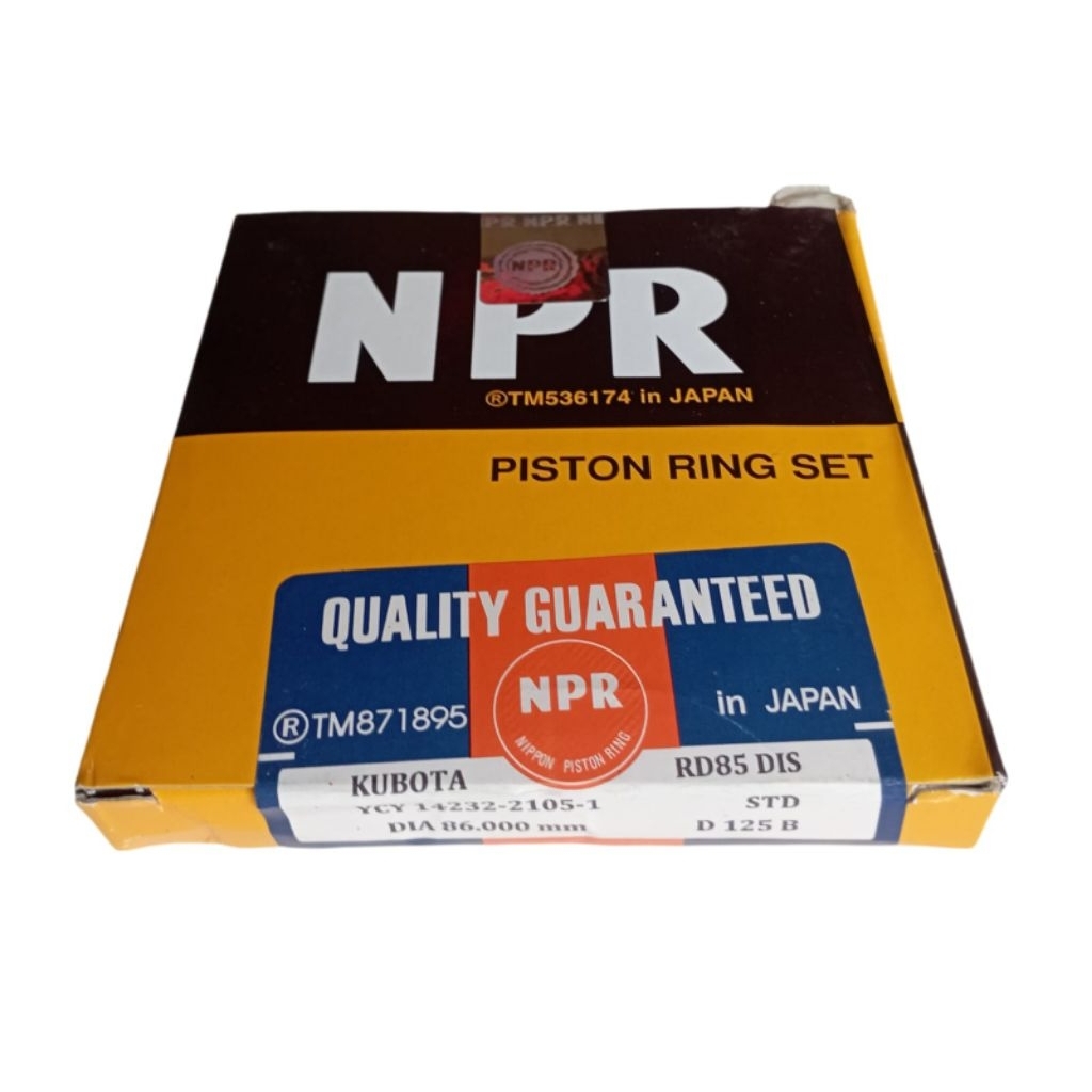 แหวนลูกสูบ RD85 ใหม่ DI S 88MM รุ่นใหม่ Ring Sokar ยี่ห้อ NPR, Kubota, NR