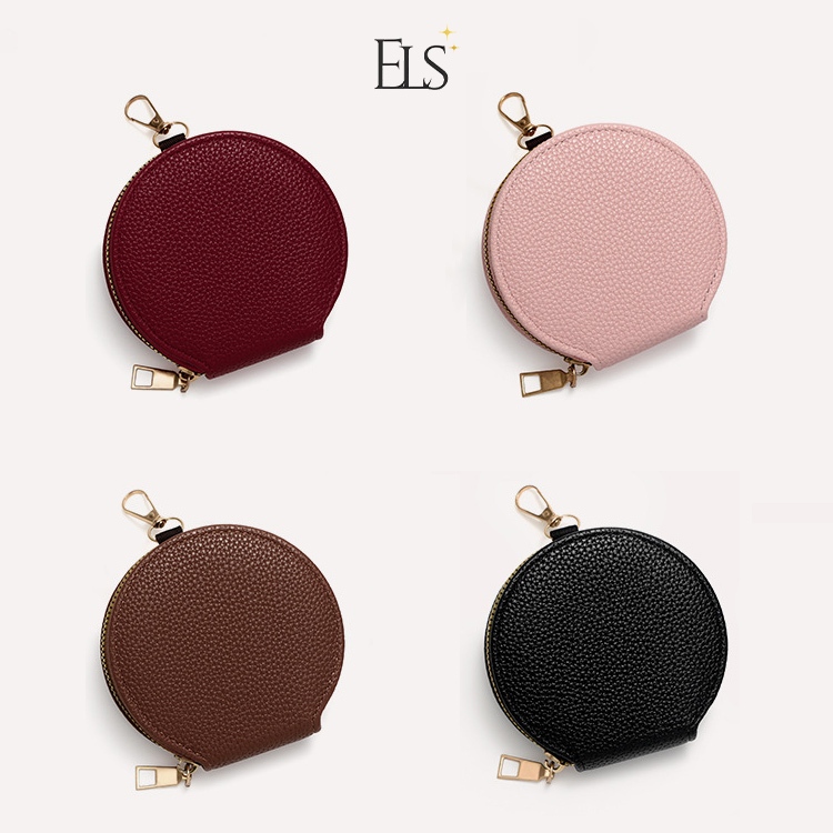 ELSA Mini Leather Wallet Aesthetic Wallet Minimalist Elegant Custom นูน K81-3