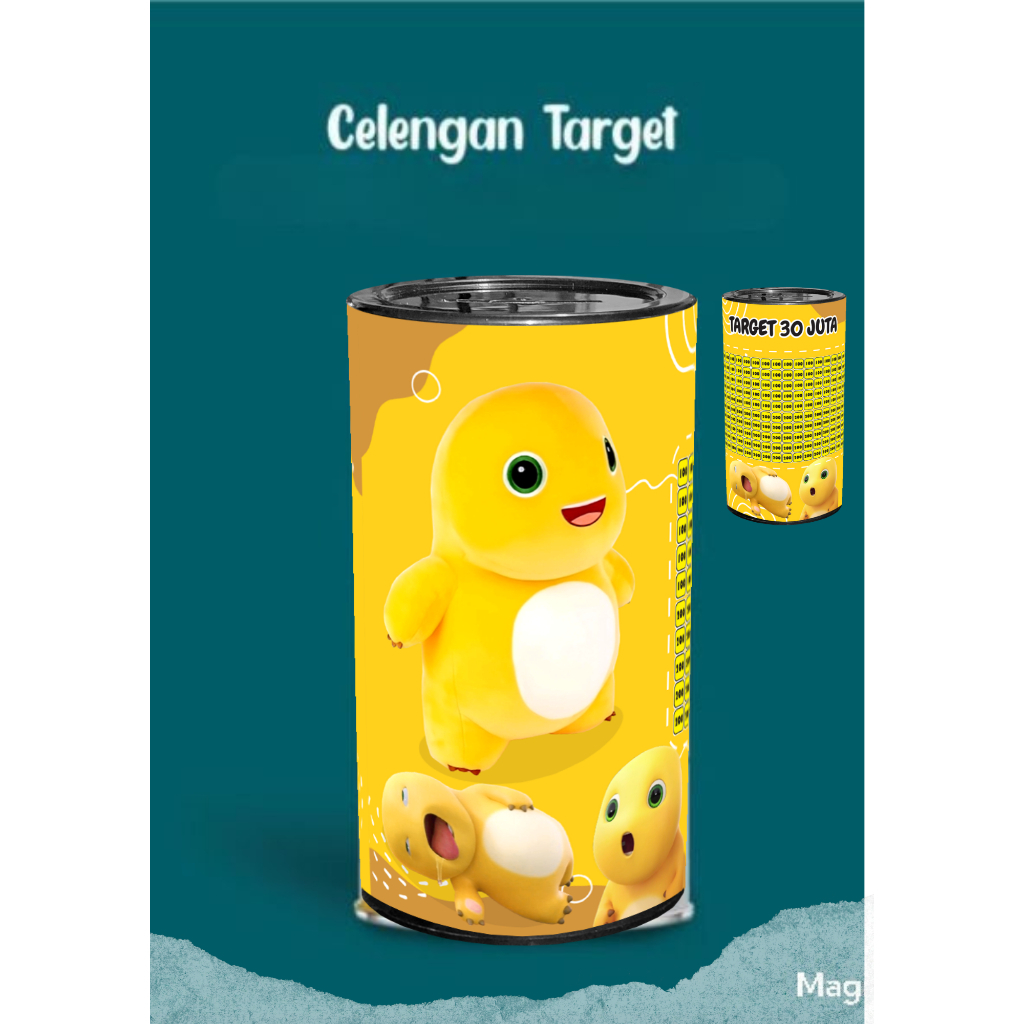 กระปุกออมสินตัวละครไดโนน่ารักเปิดและปิดถาวรพลาสติกเด็กจัมโบ้ 10x20 ซม. ขนาดใหญ่ป้องกันระยะยาว