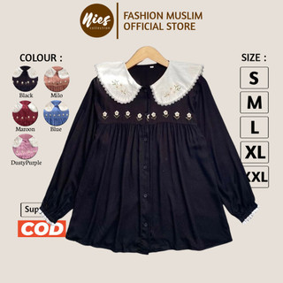 Ghavi Blouse Rayon Twill -  Atasan Wanita Rayon Twill Lengan Panjang - Size XXL XL L M S