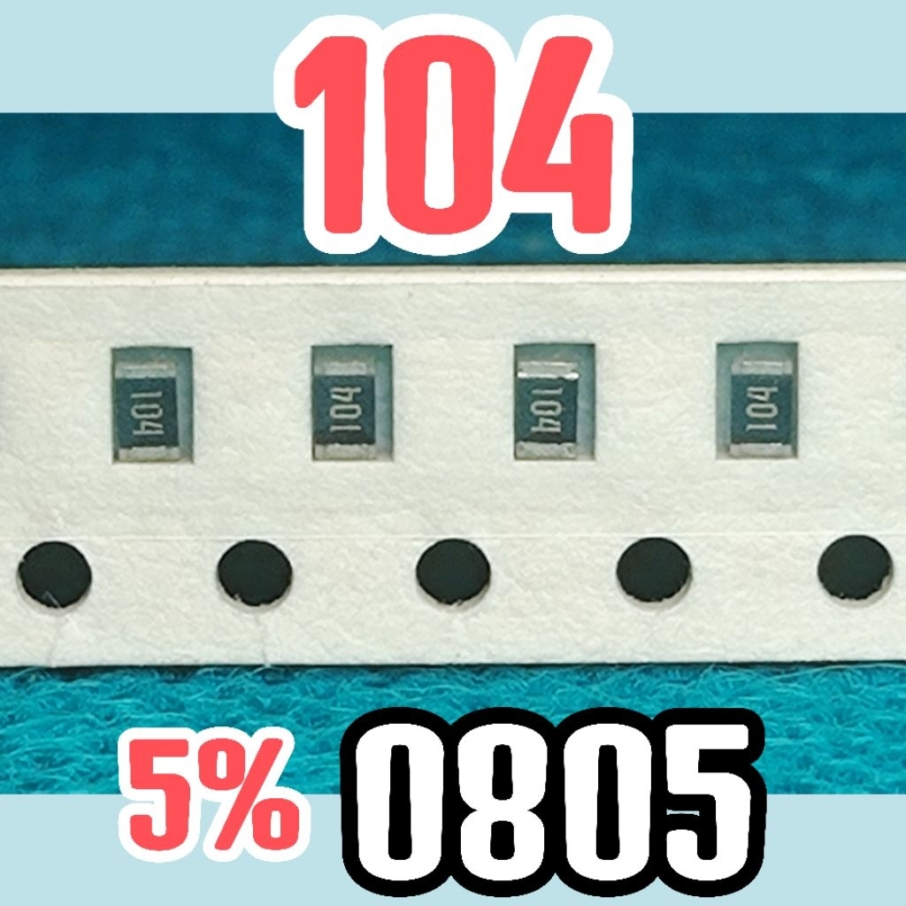 10 ชิ้น ตัวต้านทานชิป smd 104 5% ขนาด 2012 0805 100K โอห์ม 100 Kohm 100kohm