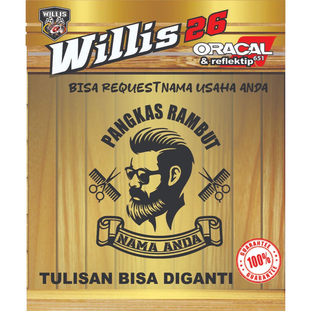 SS STICKER CUSTOM NAME BARBERSHOP ตัดผม TEXT