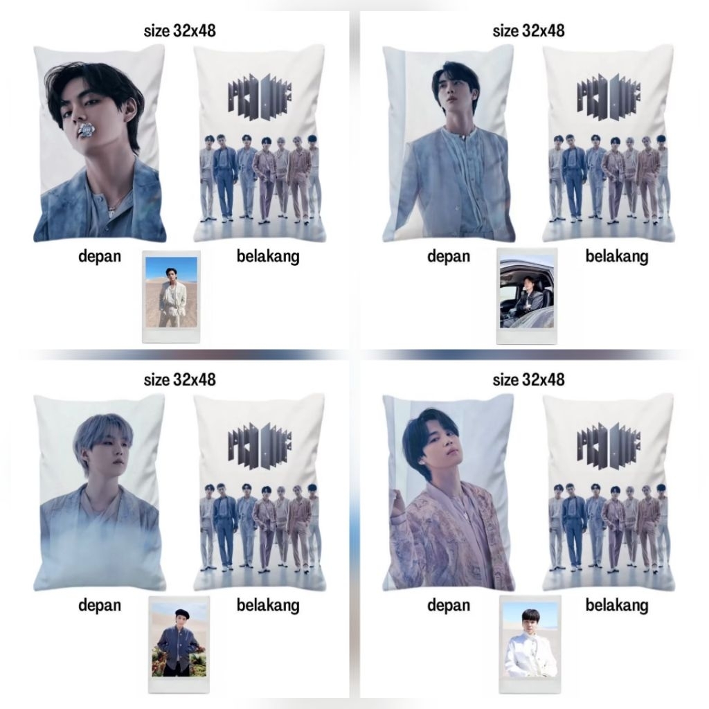 !! BTS Bangtan Photo Pillow 2 ด้าน Different Images 32x48 bt21 bts หมอนกองทัพ v rm jimin jungkook jin jhope suga
