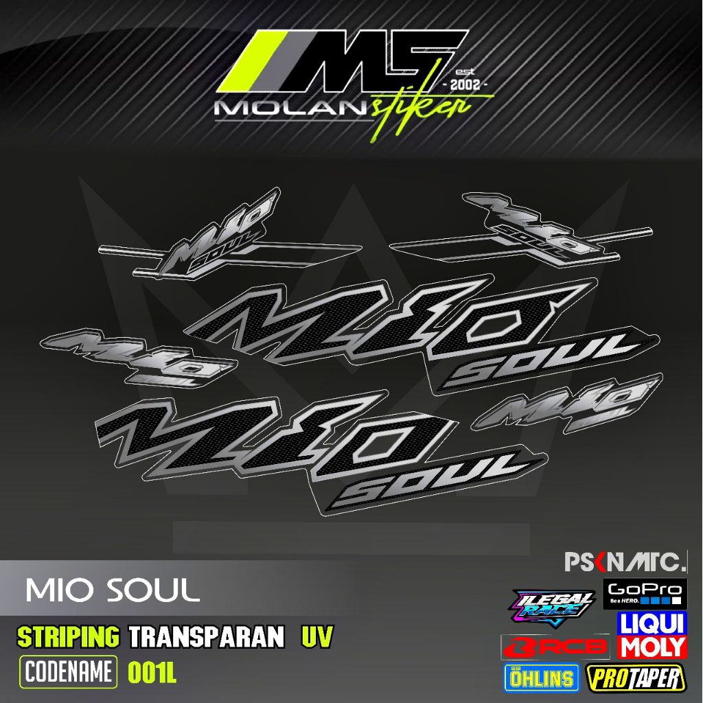 Decal สติกเกอร์ Striping Variation โปร่งใส Uv Mio Soul คาร์บูเรเตอร์ 2006-2012 Mio Soul 115 Mio Soul