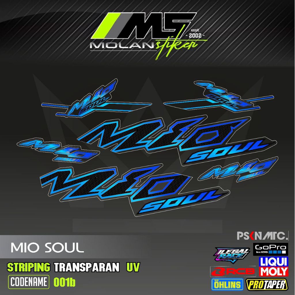 Decal สติกเกอร์ Striping Variation โปร่งใส Uv Mio Soul คาร์บูเรเตอร์ 2006-2012 Mio Soul 115 Mio Soul