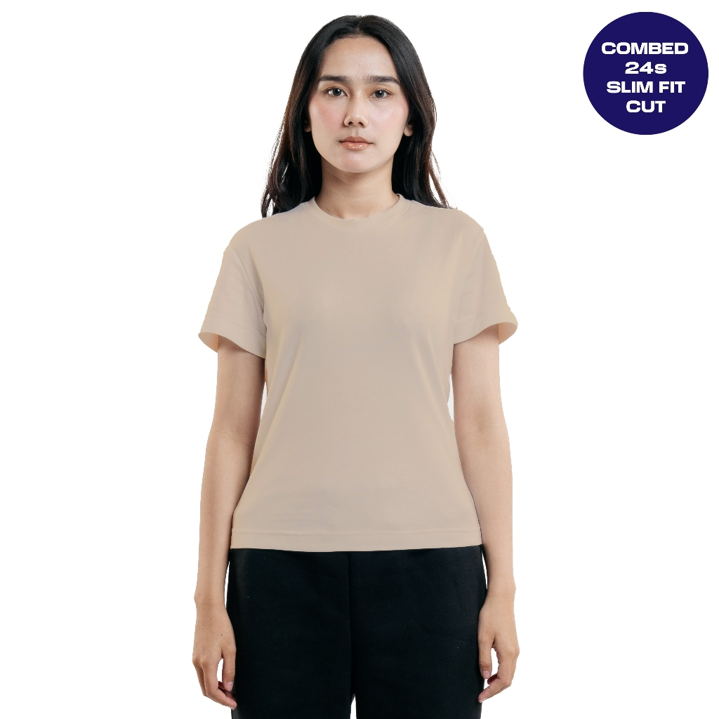 JORN - Slimfit Airism Cream Tshirt Slimfit Airism Cream Plain เสื้อยืด Unisex