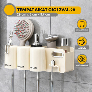 Rak Sikat Gigi Dan Gelas Toothbrush Organizer Tempat Penyimpanan Sikat Gigi - fantasidekorasi