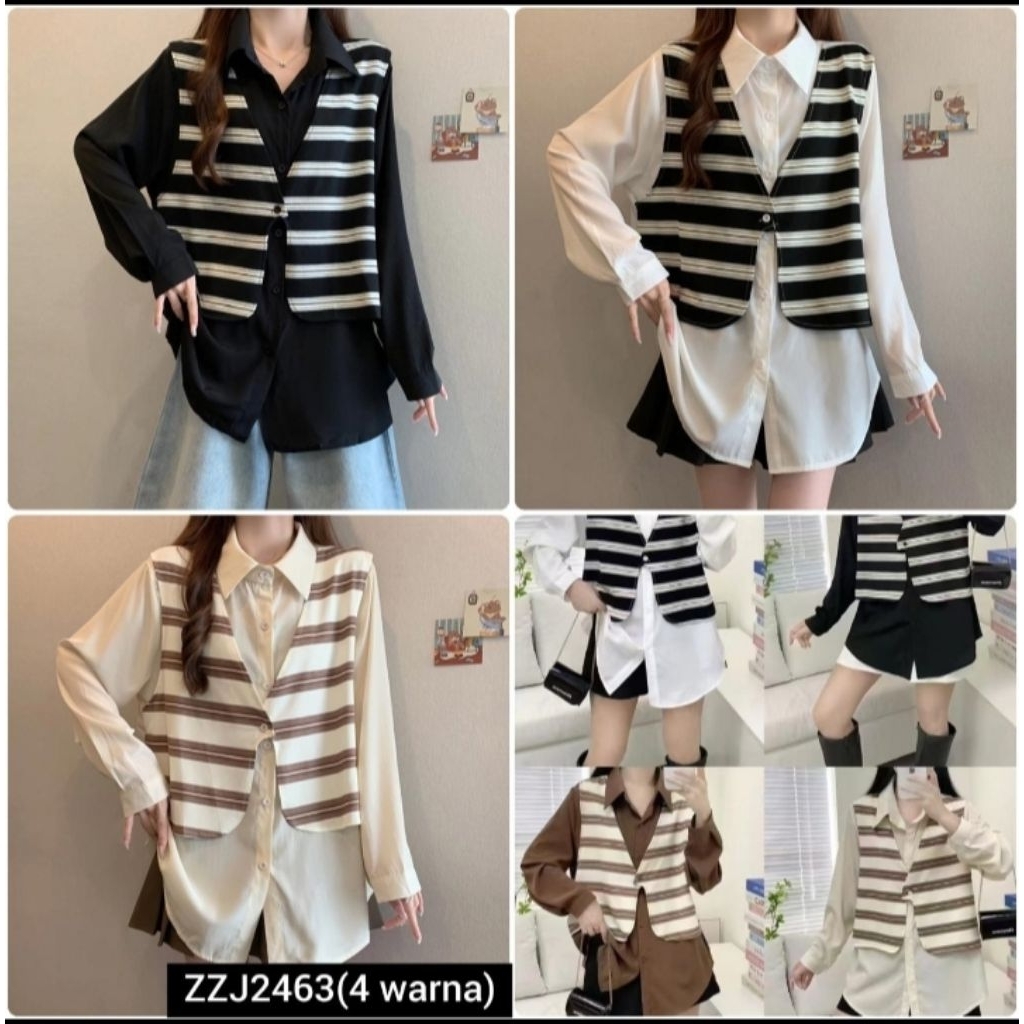 KATUN KEMEJA [KLS] เสื้อเชิ้ตผู้หญิงเกาหลี ผ้าคอตตอนนําเข้า ZZZJ2463