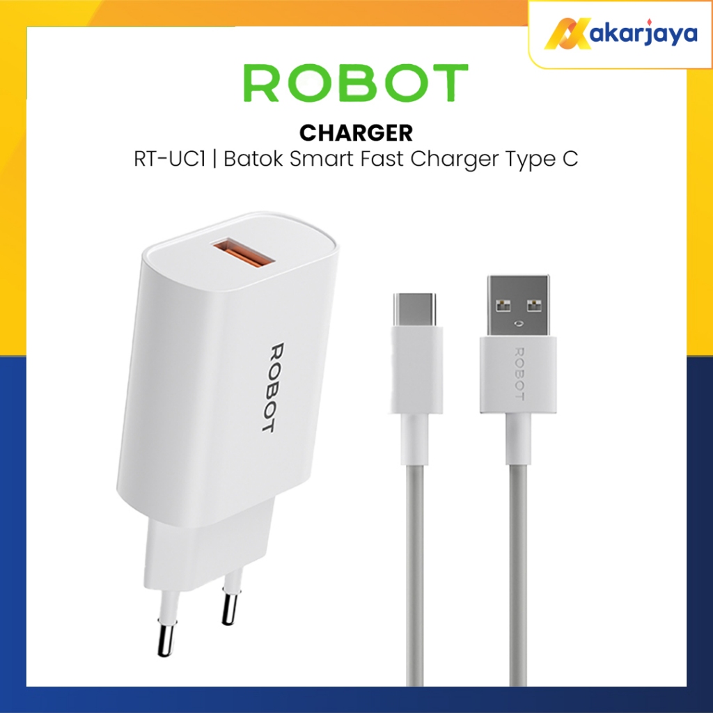 ROBOT RT-UC1 Charger Batok Adapter Smart Fast Type-C Cable Charger รองรับ Protocol All Fast Charging
