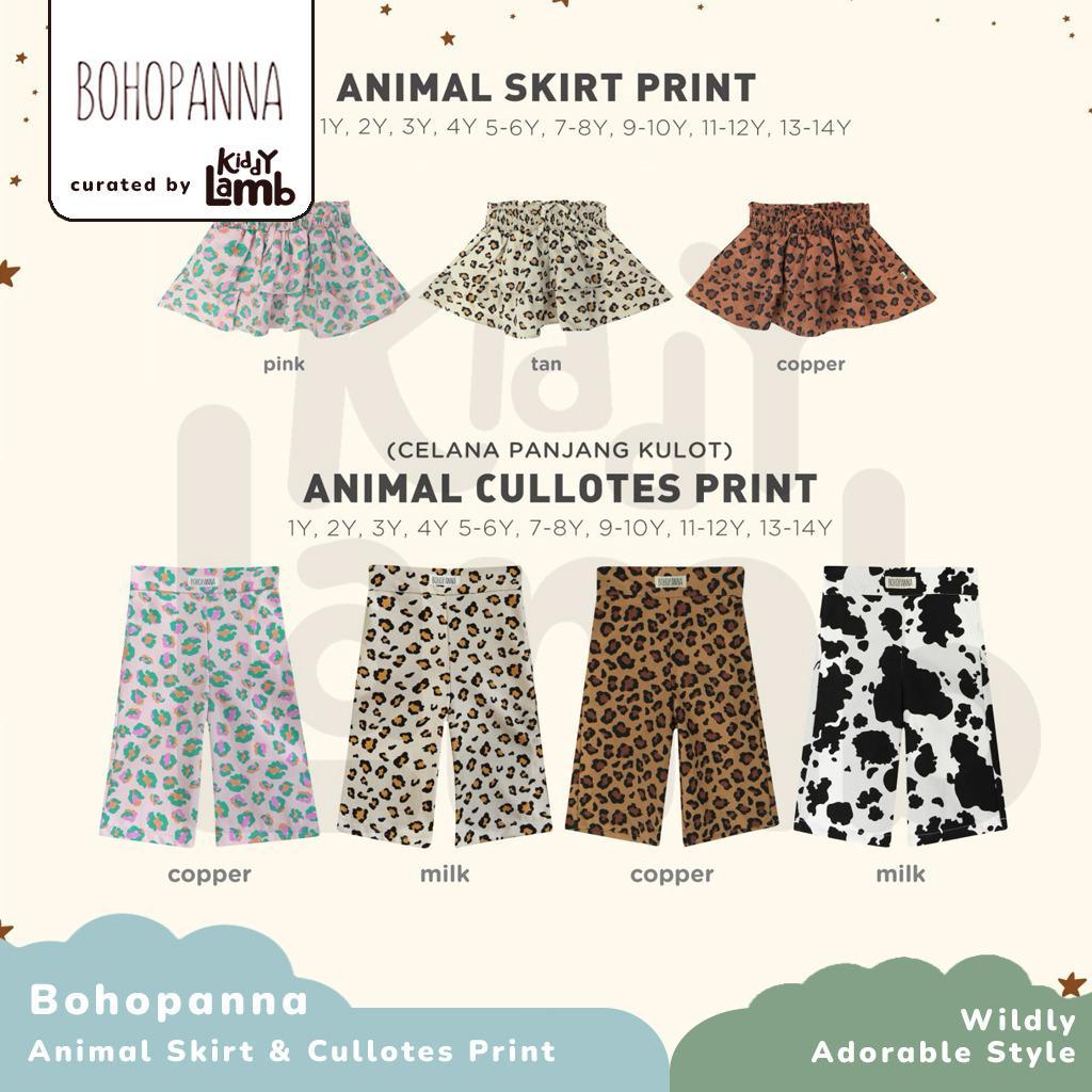 Bohopanna Animal Skirt Print & Culotes Print / Long Pants and Short Skirt for Girls 1-14 Years Old M