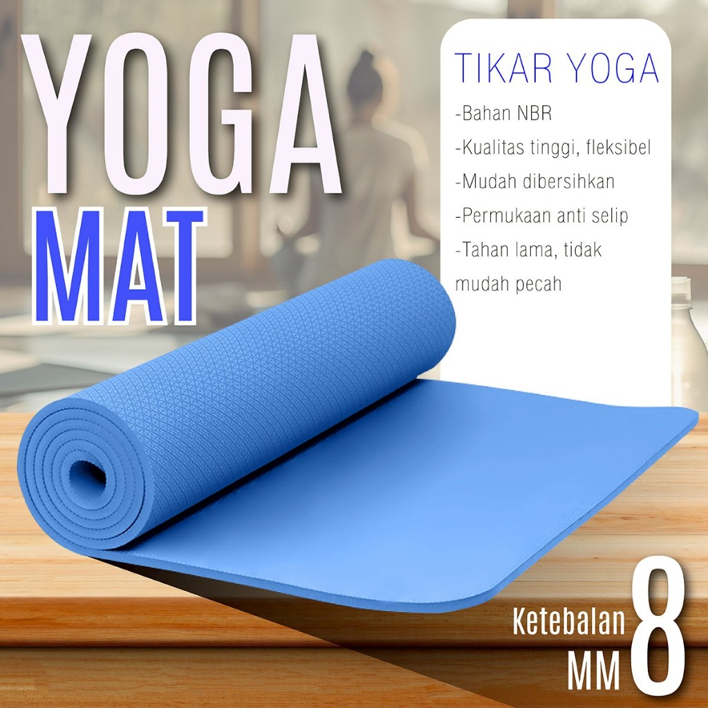 เสื่อโยคะ Better Sport Yoga Pilates Mat Gym Fitness Plain Anti-Slip 8mm