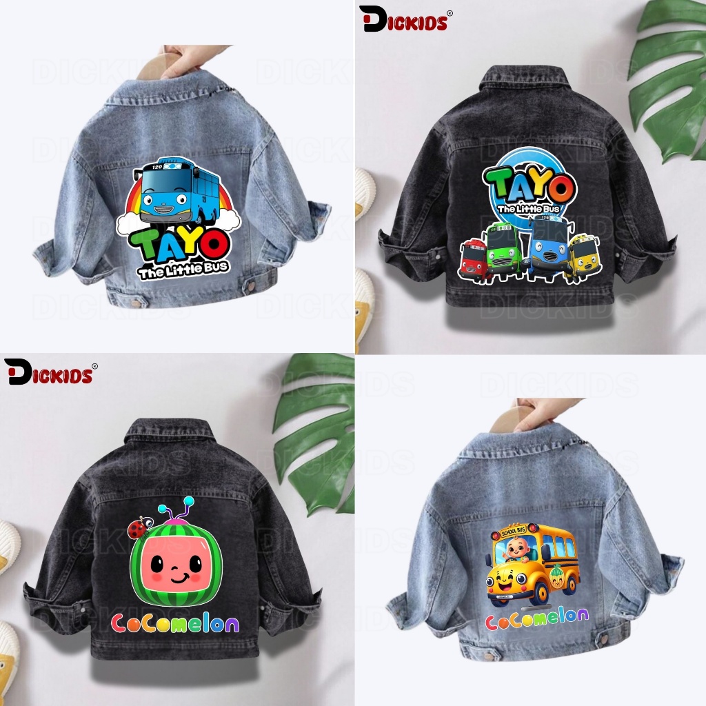 TAYO CHARACTER CHILDRENS JEANS JACKET AGES 1 - 7 YEARS SNOW BLUE & SNOW BLACK