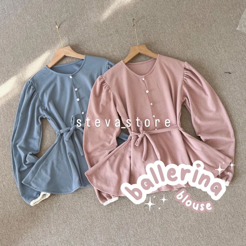 BALLERINA BLOUSE CONTAGE CORE // AESTHETIC FAIRY BLOUSE WITH PEARL STRAP BUTTONS BALLERINA PRINCESS