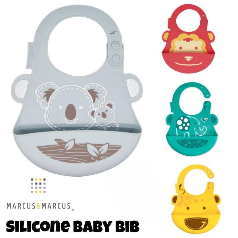 MARCUS & MARCUS BABY BIB - SILICONE SLABBER/ ภาชนะเก็บตัวเองพร้อมฝาปิด/ MPASI EATING UTENSILS/ FOOD 