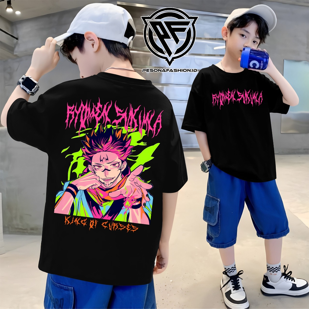 ANIME KIDS T-SHIRT / JUJUTSU NO KAISEN SUKUNA ITADORI YUUJ T-SHIRT / DISTRO T-SHIRT / เสื้อยืดผู้ชาย