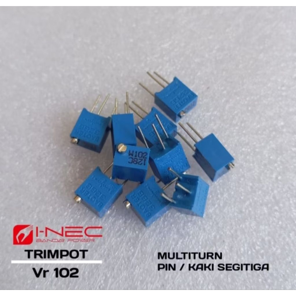 Trimpot VR 102/1K พินสามเหลี่ยมหลายเลี้ยว