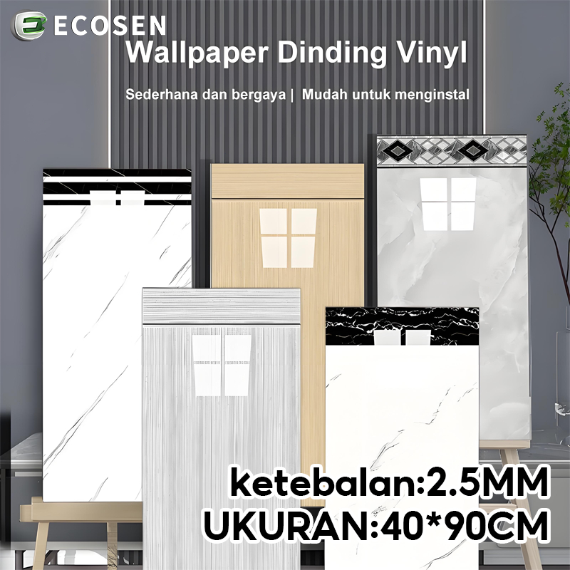 ECOSEN - Wood Motif Marble Vinyl Wall Paper 40 x 90 cm 2.5mm สติกเกอร์เซรามิก ZE001
