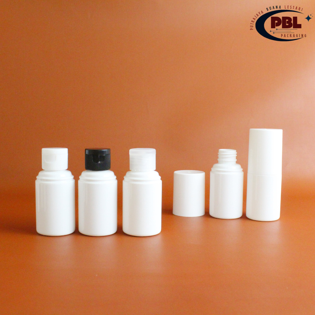 Dioly Fliptop Bottle 60ml / Toner Bottle 60ml / Fliptop Bottle 60ml สีขาว - Fliptop Neck 24 Striped 