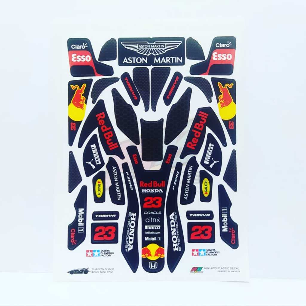 Shadow Shark Sticker - Aston Martin Red Bull - Black Body - Vinyl Lam. โดฟท์
