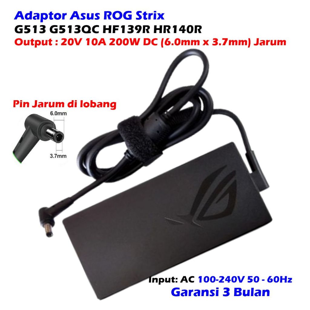 ASUS ROG ADAPTER ‎STRIX 20V 10A 200W (6.0MM X 3.7MM) G15 G513IE-HN046T G513IE-HN089W G513QC-HN120T G