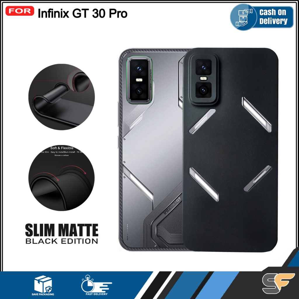 Slim Black Matte Premium Case Infinix GT 30 Pro GT 20 Pro GT 10 Pro Note 40 Pro Hot 40 Pro Hot 40i H