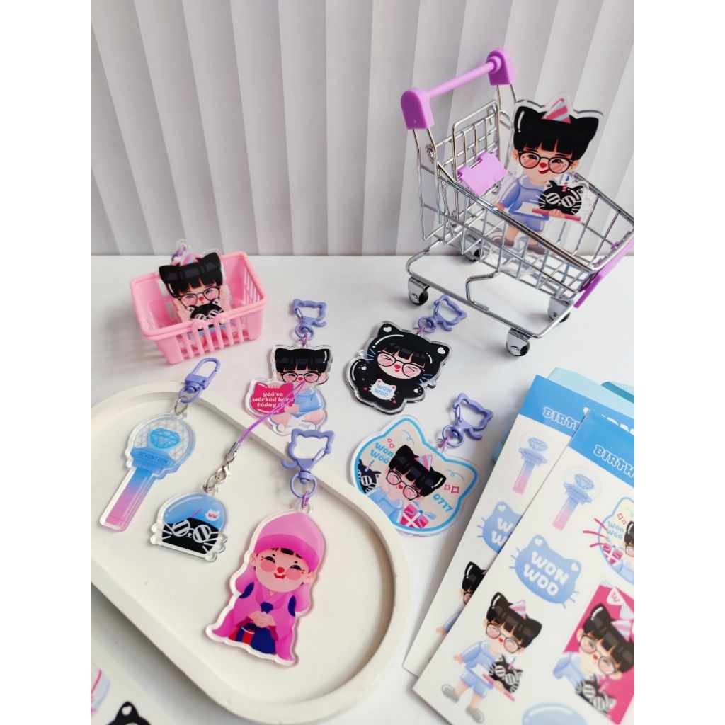 (PLNSN) Wonwoo Birthday Package (แผ่นสติ๊กเกอร์, โฟโต้การ์ด, สแตนดี้, พวงกุญแจ, ห้อยโทรศัพท์) โดย ni