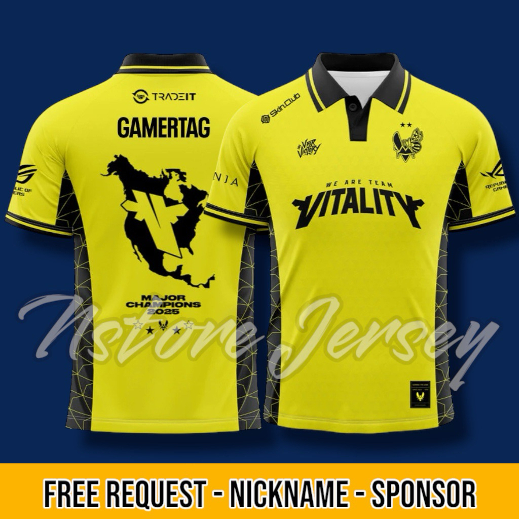 ใหม่ล่าสุด VITALITY ESPORT JERSEY 2025 FREE NICKNAME