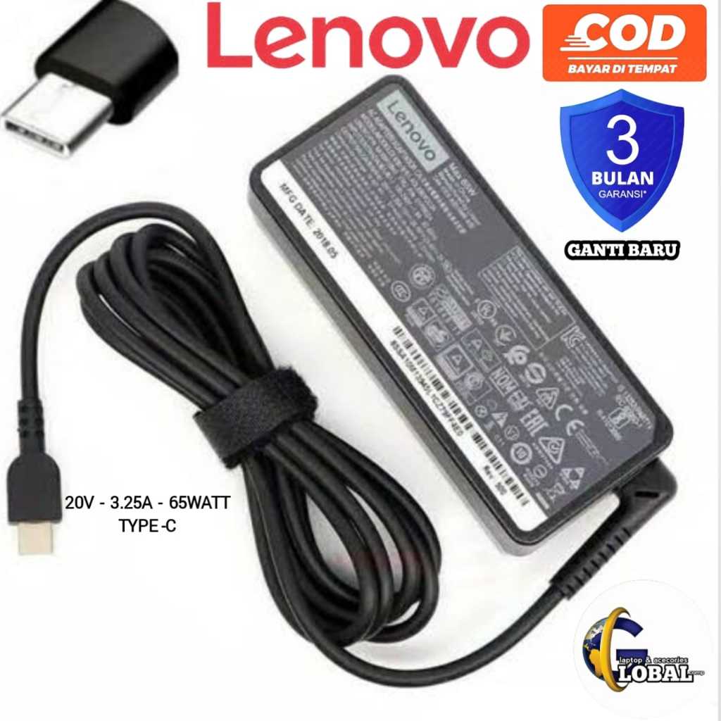 อะแดปเตอร์ชาร์จ Lenov0 65W Usb Type C Original Thinkpad T480 T490 E580 E490 E490s E590 E595