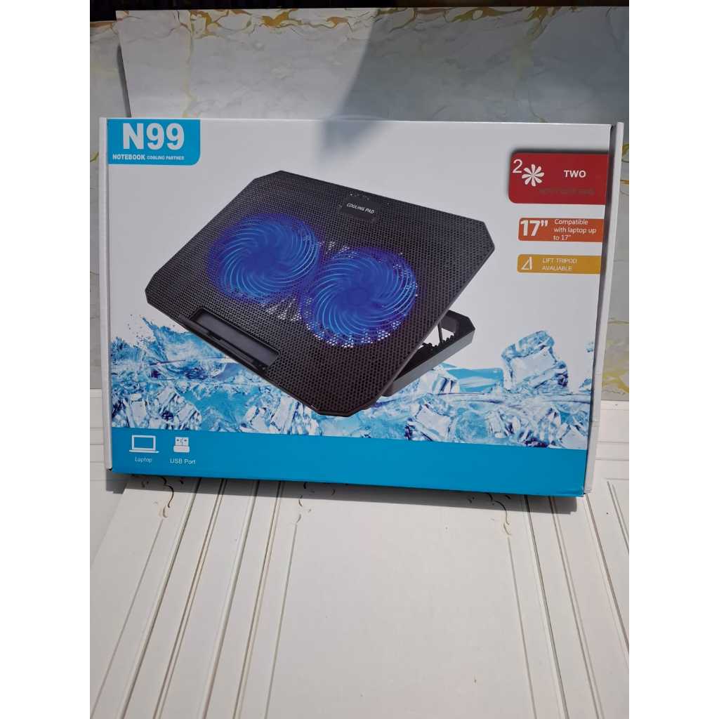 Stand Cooling Pad Cooler Notebook 2 Fan N99 17"