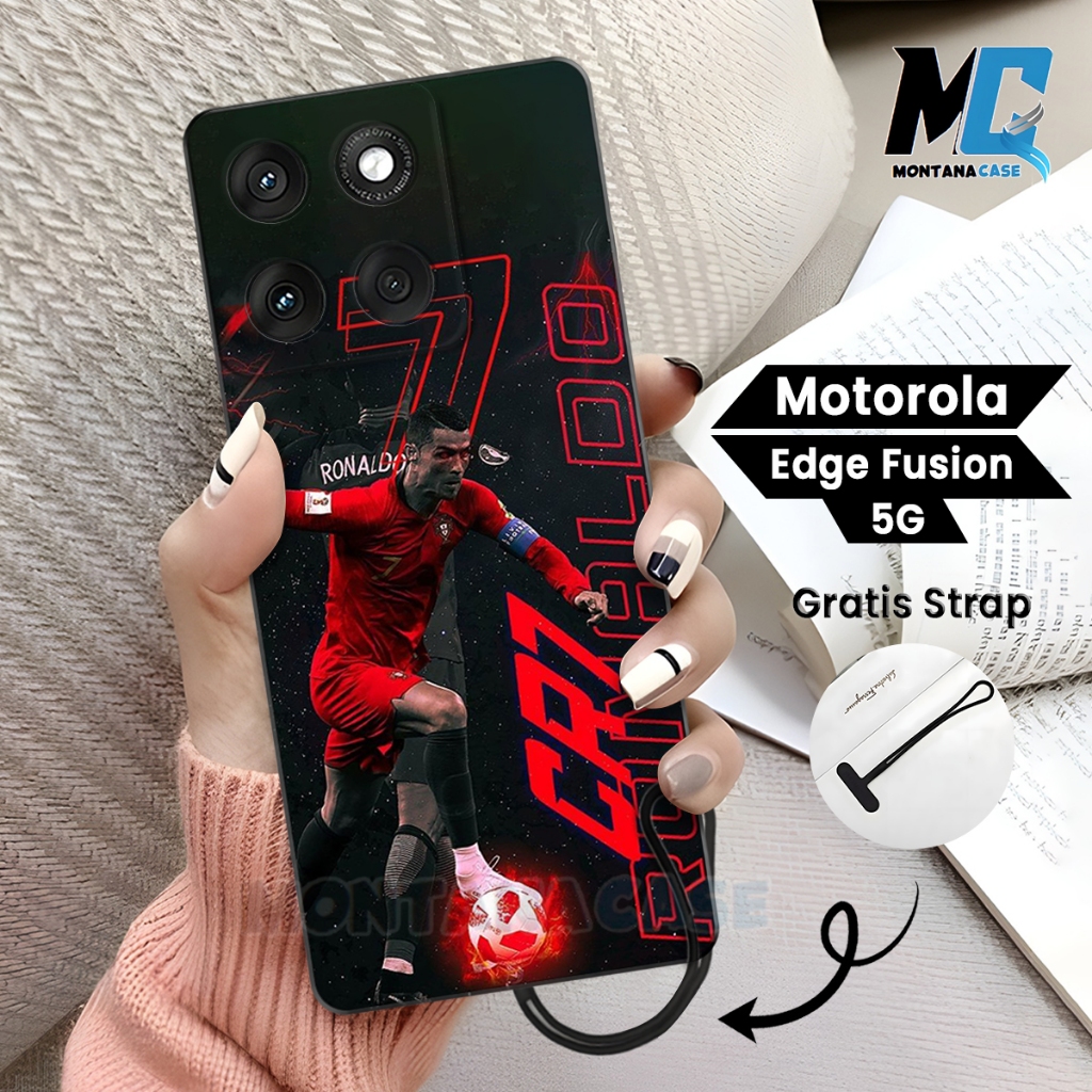 HP Motorola Edge Fusion 5G ใหม่ล่าสุด 2025 CR7 Motif Silicone Rubber Softcase - UV Printing Casing F