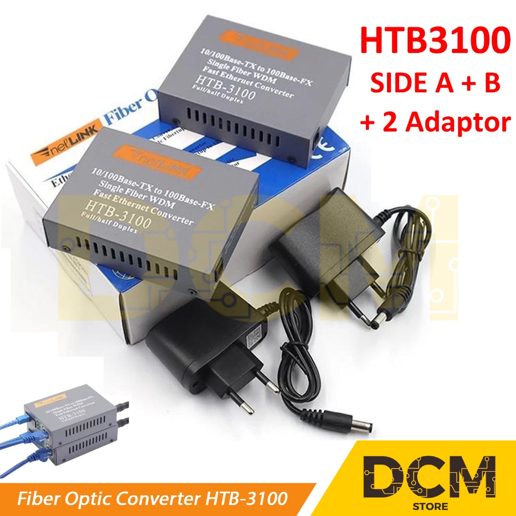 Netlink HTB3100 ไฟเบอร์ออปติก Media Converter ออปติก HTB-3100 FO RJ45 HTB 3100 A + B