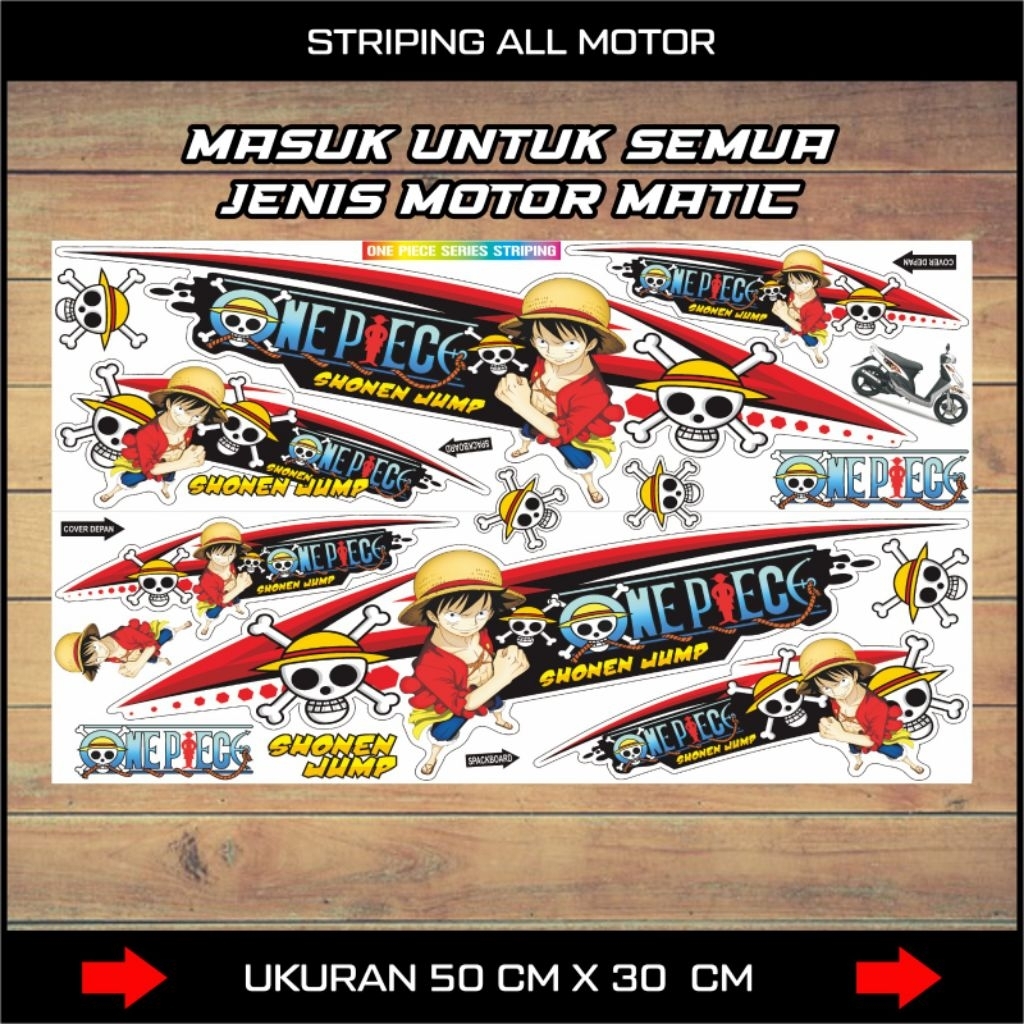 Universal Striping สําหรับรถจักรยานยนต์อัตโนมัติที่มี One Piece Motif / สติ๊กเกอร์ Beat, Mio, Vario, Vespa, Filano, Stylo, Fregoo, PCX, Gear, ฯลฯ