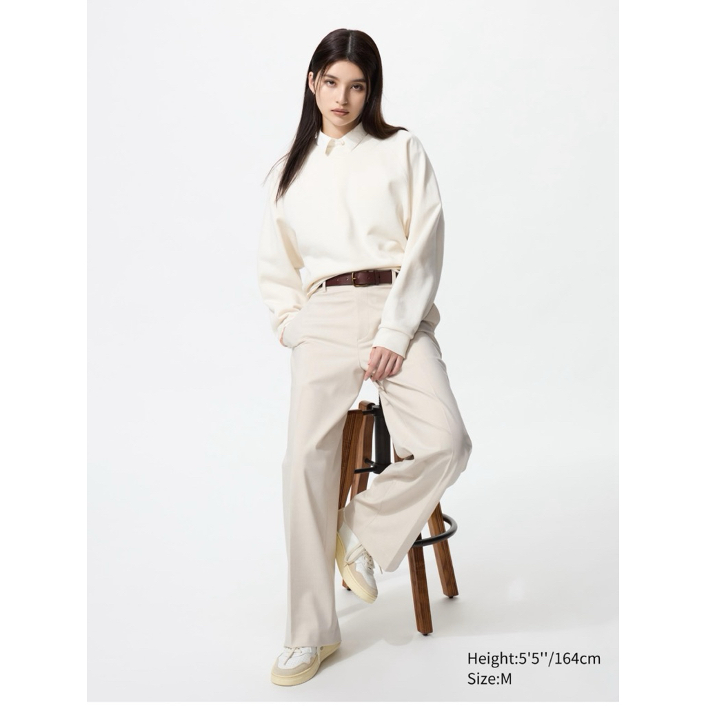 UNIQLO กางเกงขากว้างผู้หญิงเรียบร้อย