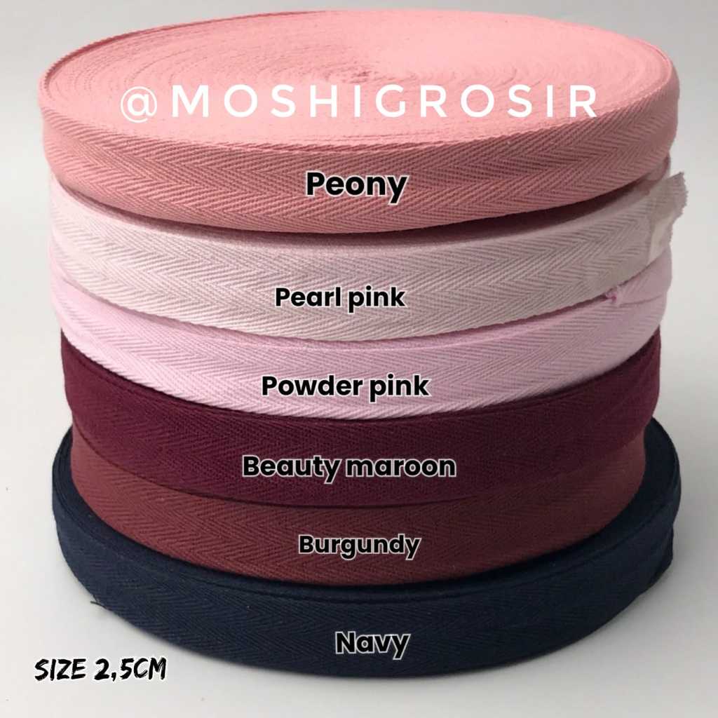 KATUN 10 YARDS & 25 YARDS - TWILL TAPE COTTON 2,5 CM / COTTON RIBBON/ COTTON BAG ROPE/ ROLL ROPE