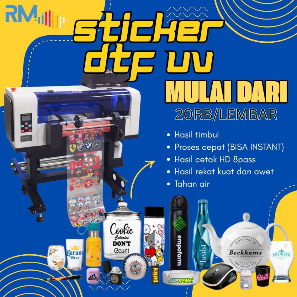 พิมพ์ DTF UV STICKERS - DTF UV Brand สติ๊กเกอร์ติดกระจก / สติ๊กเกอร์