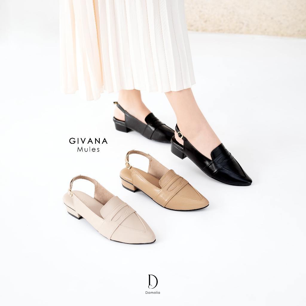 Damelia Melstore JKT Givana ล่อผู้หญิง 3 ซม.รองเท้าส้นสูง Elegant Slingback รองเท้าทํางาน