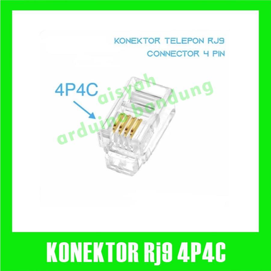 ตัวเชื่อมต่อโทรศัพท์ RJ9 Connector 4P4C 4 Pin RJ 9 โทรศัพท์ 4p 4pin สายสายเคเบิล