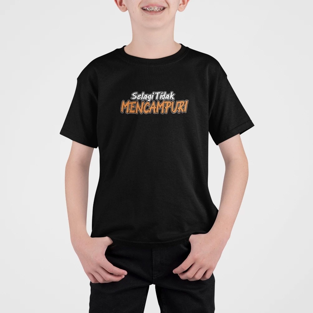 เสื้อยืดเด็กมีคําหน้าและหลัง motif IS NOW NOW NOW MIXING