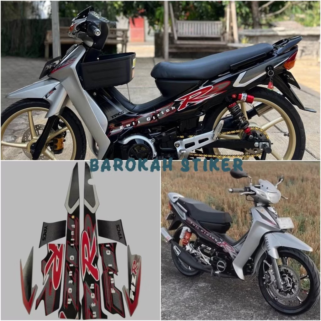 Striping สติกเกอร์รายการเสารถจักรยานยนต์ Yamaha F1ZR fizr fiz r f1 zr 2002 สีดําเงินรายการมาตรฐานร่า