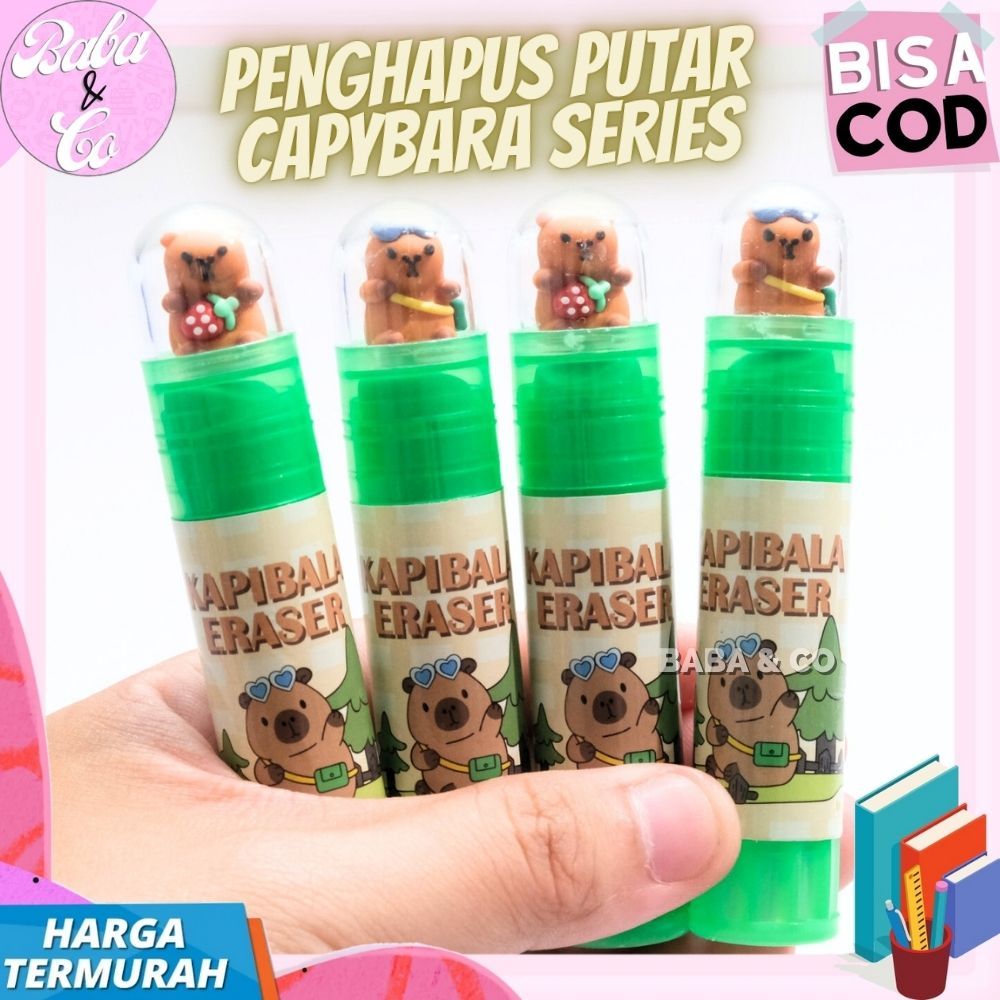 CAPYBARA ROTARY ERASER STICK ERASER [ตัด UNIQUE CAPYBARA TEETH ERASER LIPSTICK CAPYBARA LIPSTICK CUT