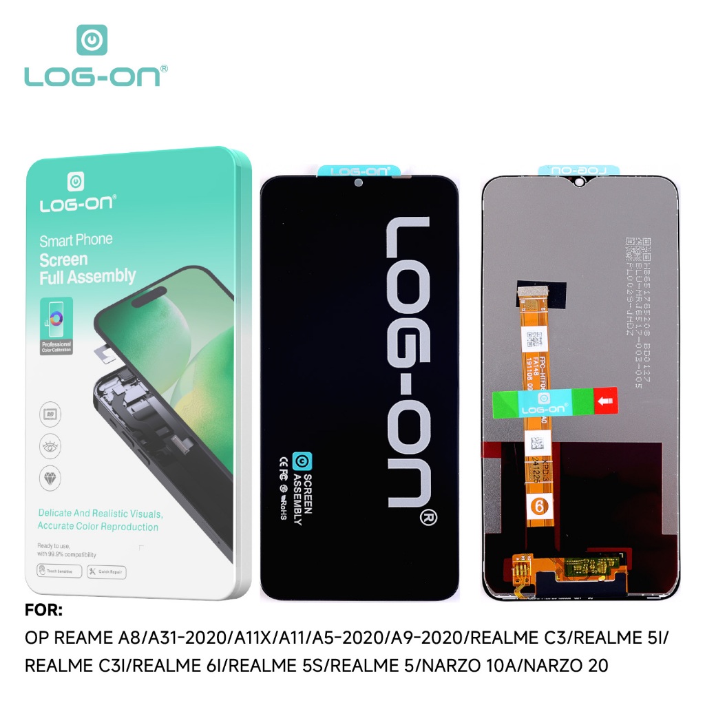 LCD LOG-ON สําหรับ REALME C3 / 5 / 5i / 6i / NARZO 10A HD+ FULLSET ORIGINAL OEM