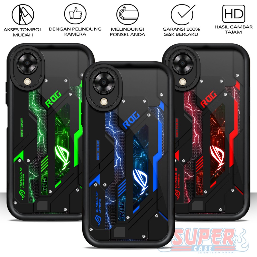 HP OPPO A17K Phone Case SuperCase Motif Phone Protector [ ROG1 ] ล่าสุด Casing Softcase Hardcase กระ