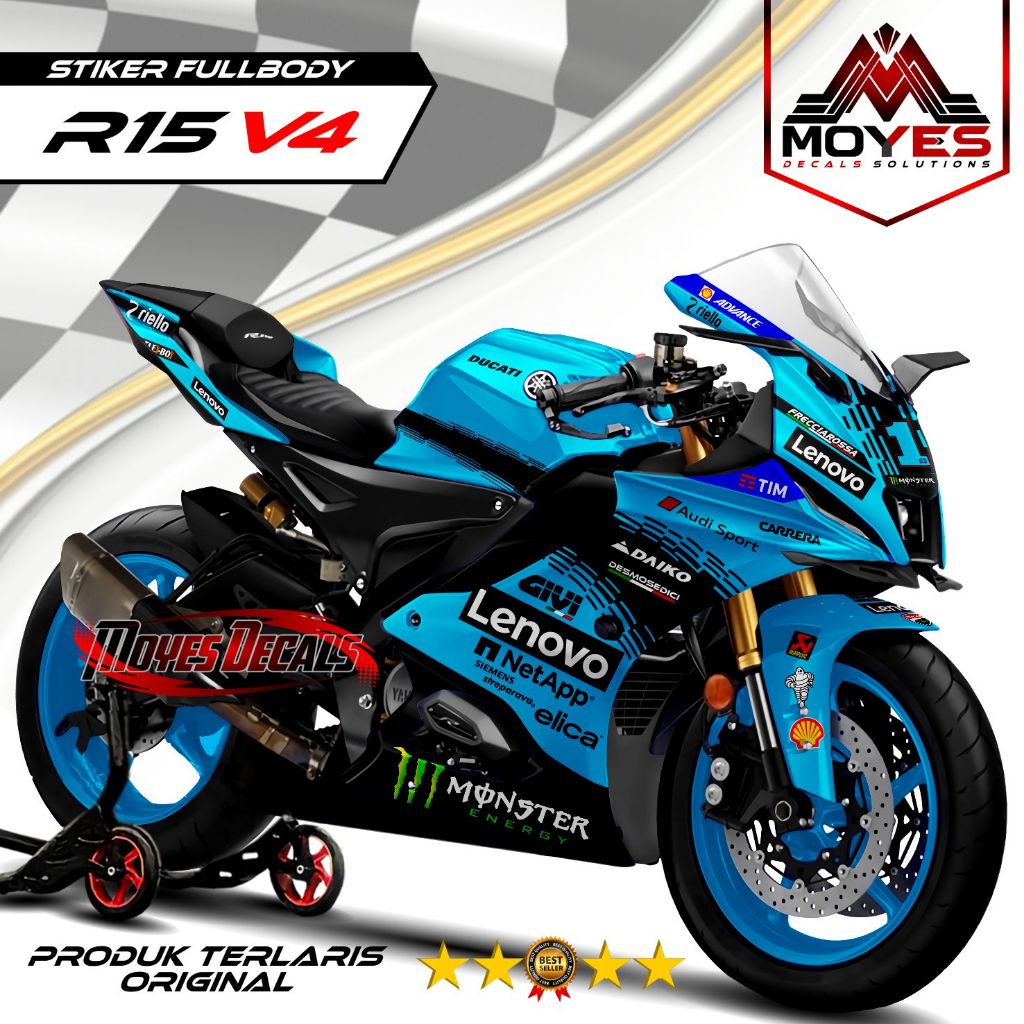 ⭐⭐⭐⭐⭐Decal R15 V4 Fullbody Variation สติกเกอร์ Yamaha R15 V4 ออกแบบ Lenovo Motif