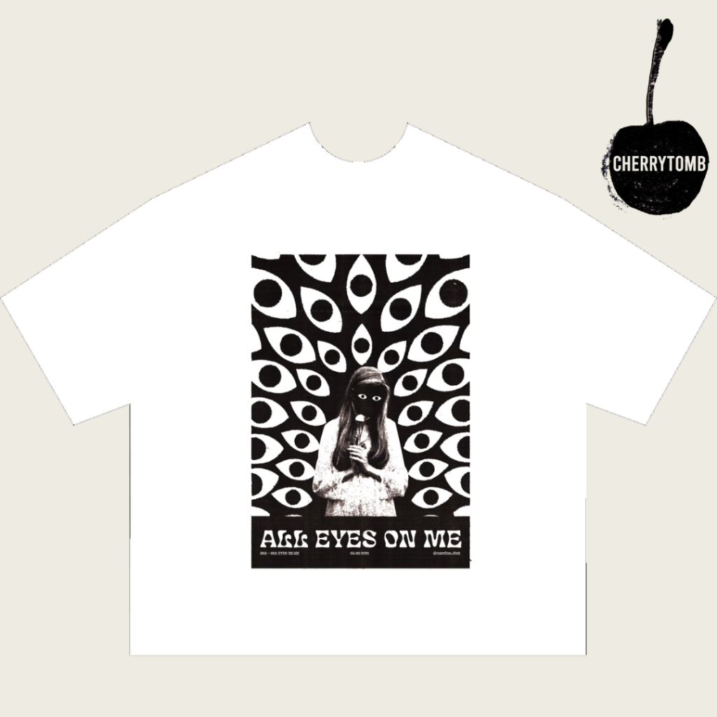 GRAPHIC TEE ALL EYES ON ME AESTHETIC CLOTHES สําหรับผู้ชายและผู้หญิงเสื้อยืดกล่องเสื้อยืด DISTRO