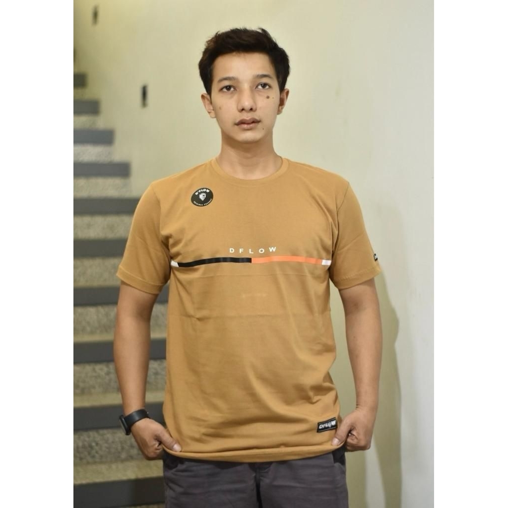 Dflow Distro เสื้อยืดสําหรับผู้ชายและผู้หญิง Caramel Cotton Combed 24s