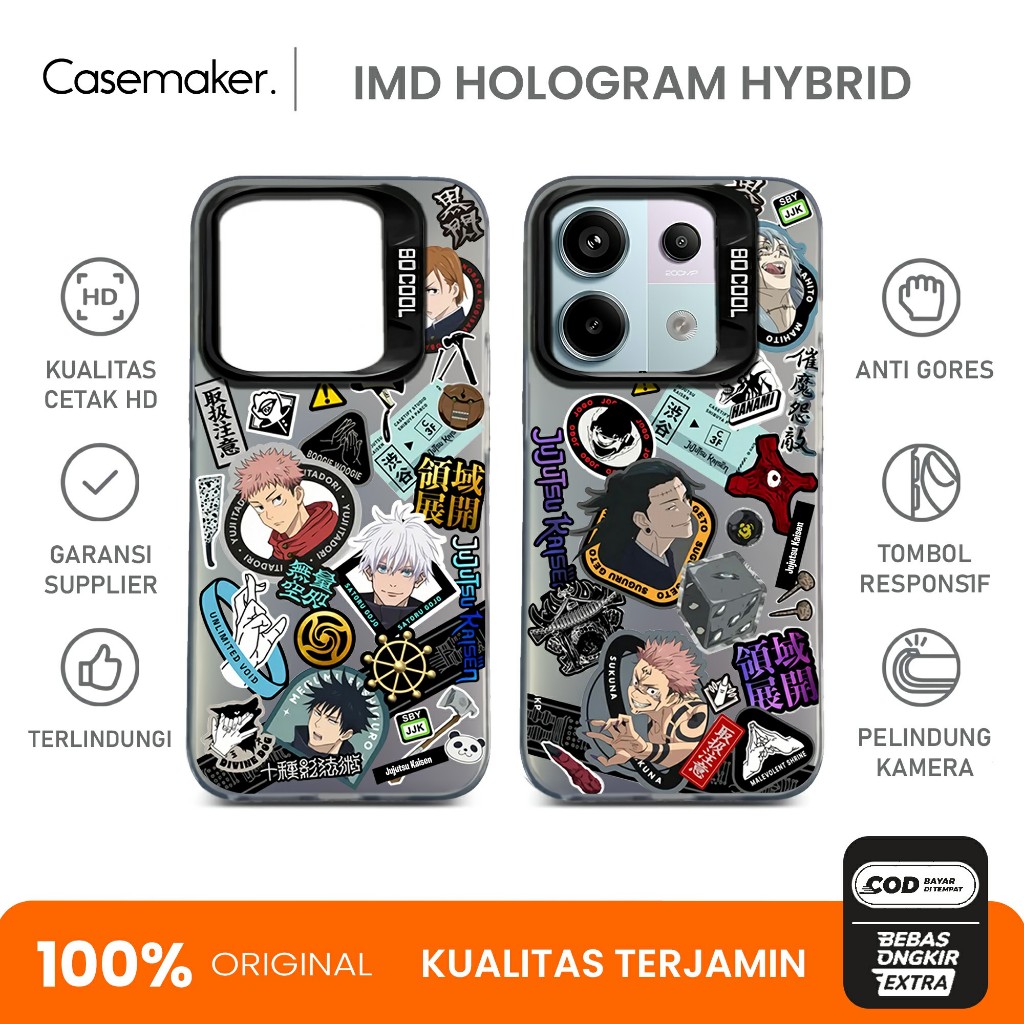 (CM28) กรณี IMD HYBRID PLATE BLACK HOLOGRAM Xiaomi Redmi หมายเหตุ 14 14 Pro 13 12 11 11s 10 10 10s 9